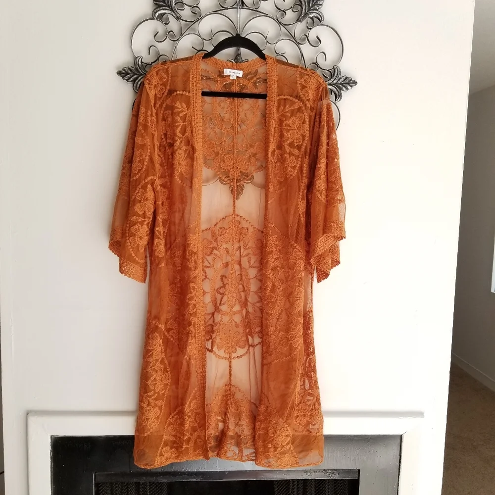 ❌SOLD❌ Eyeshadow Rust Orange Kimono NWOT - Picture 2 of 7
